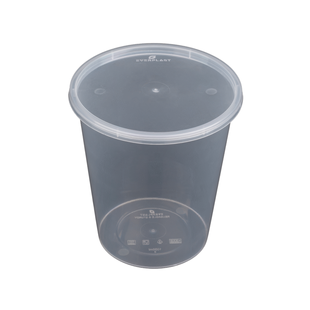 1000ml Round Container - Flat