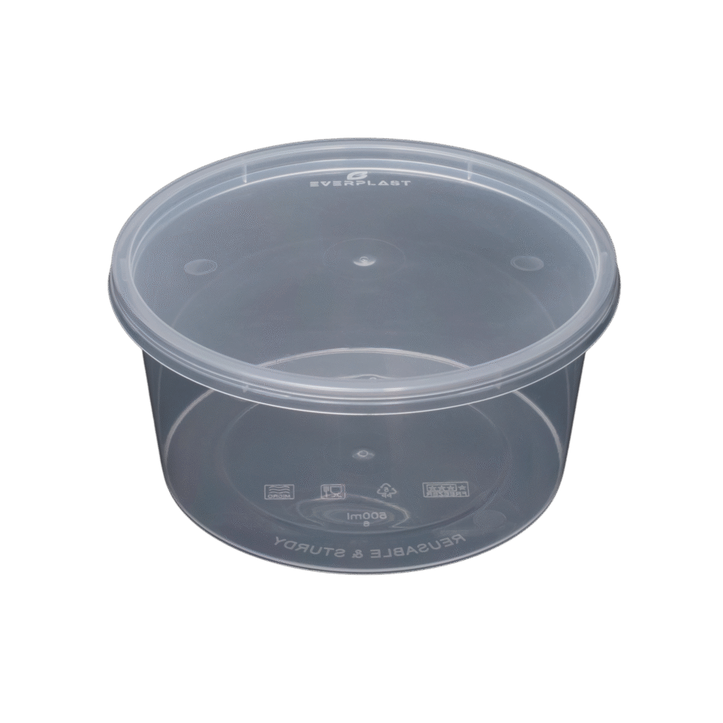 500ml Round Container - Flat