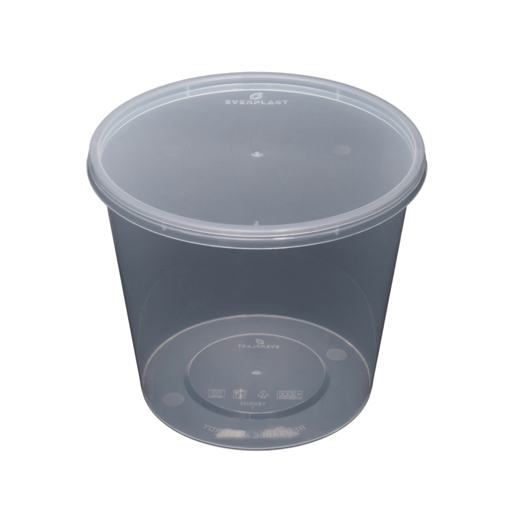 1500ml Round Container - Flat